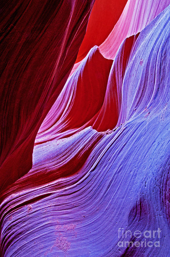 Antelope Canyon Photograph - A Touch of Purple by Bob and Nancy Kendrick