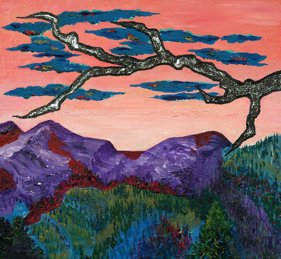 Mountain Painting - A Tree for Trudy Two by Randall Weidner