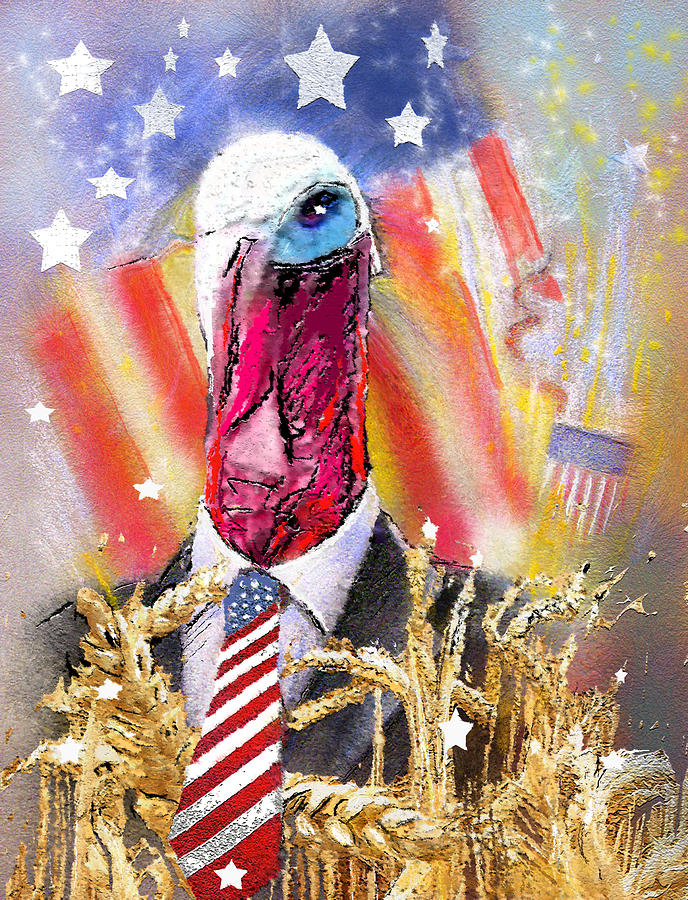 A Turkey For President Painting by Miki De Goodaboom