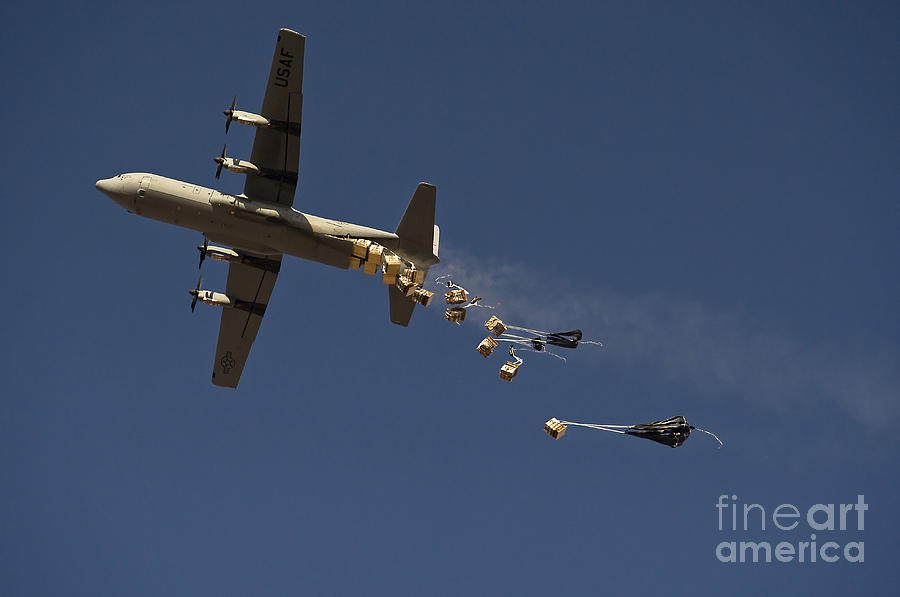 Transportation Photograph - A U. S. Air Force C-130 Hercules by Stocktrek Images