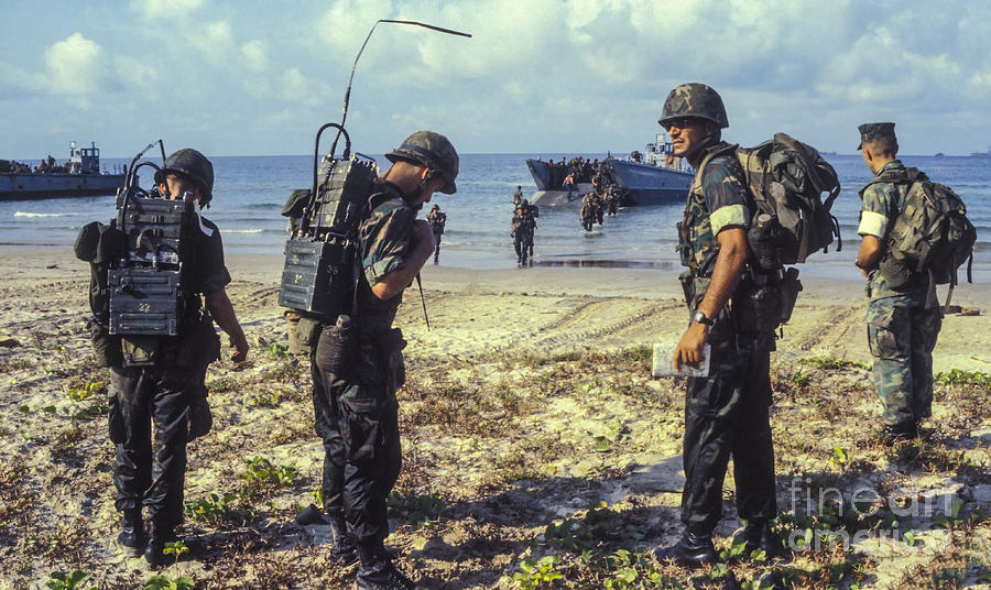 A U.s. Marine Corps Beach Landing Team Photograph by Michael Wood