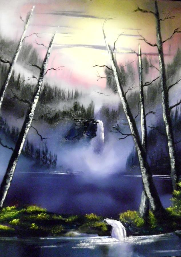 Waterfall Painting - A View from Here by Chuck Bell