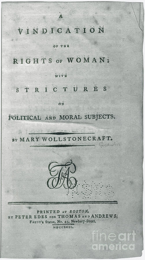 Title Page Photograph - A Vindication Of The Rights Of Woman by Photo Researchers