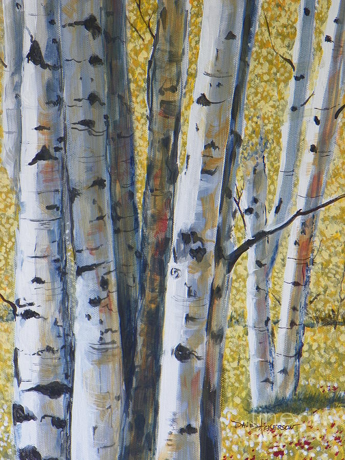 A Walk in the Aspens Painting by David Ackerson