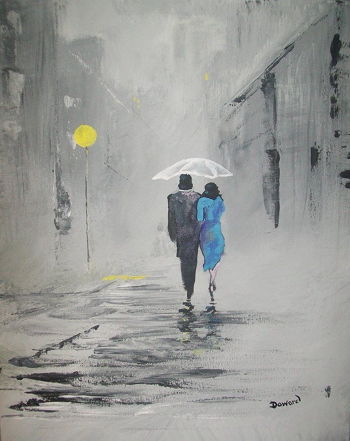 A Walk in the Rain Painting by Raymond Doward