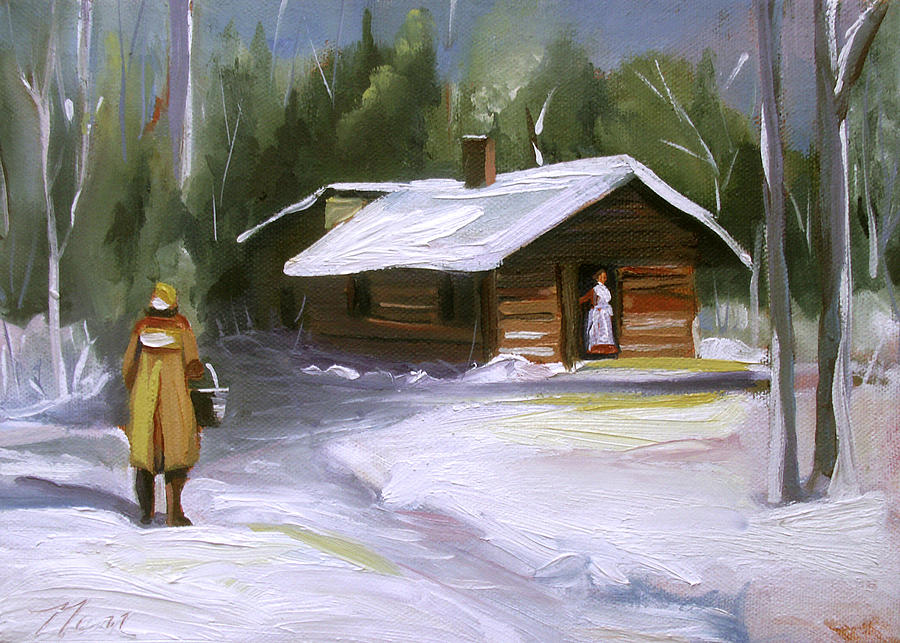 A Warm Cabin Painting by Nancy Griswold