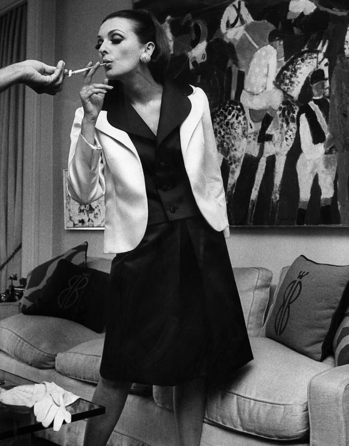 A Woman Modeling Bill Blass Fashion Photograph by Everett - Fine Art ...