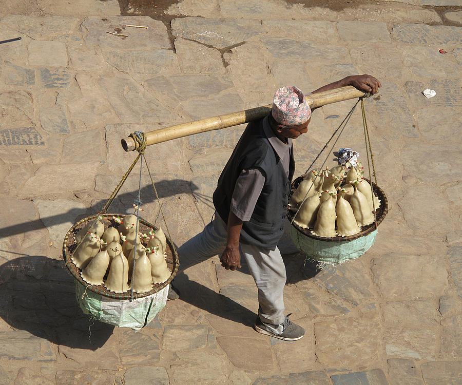 A Work Day in Nepal Photograph by Louise Peardon