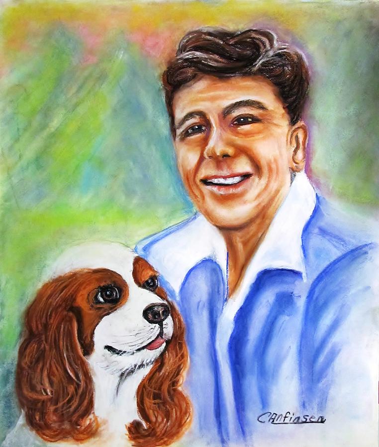 A Young Ronald Reagan Painting by Carol Allen Anfinsen