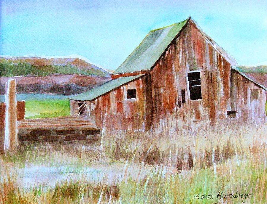 Abandoned Barn Painting by Edith Hunsberger