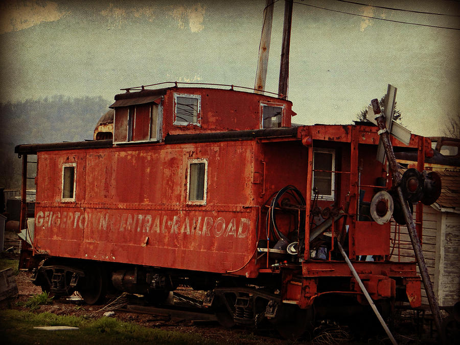 Train Photograph - Abandoned Caboose by Dark Whimsy