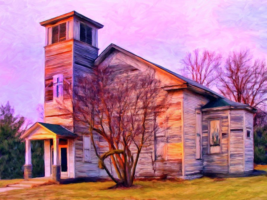 Abandoned Church at Sunrise Painting by Dominic Piperata