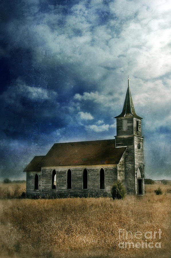 Abandoned Church Stormy Sky Photograph by Jill Battaglia