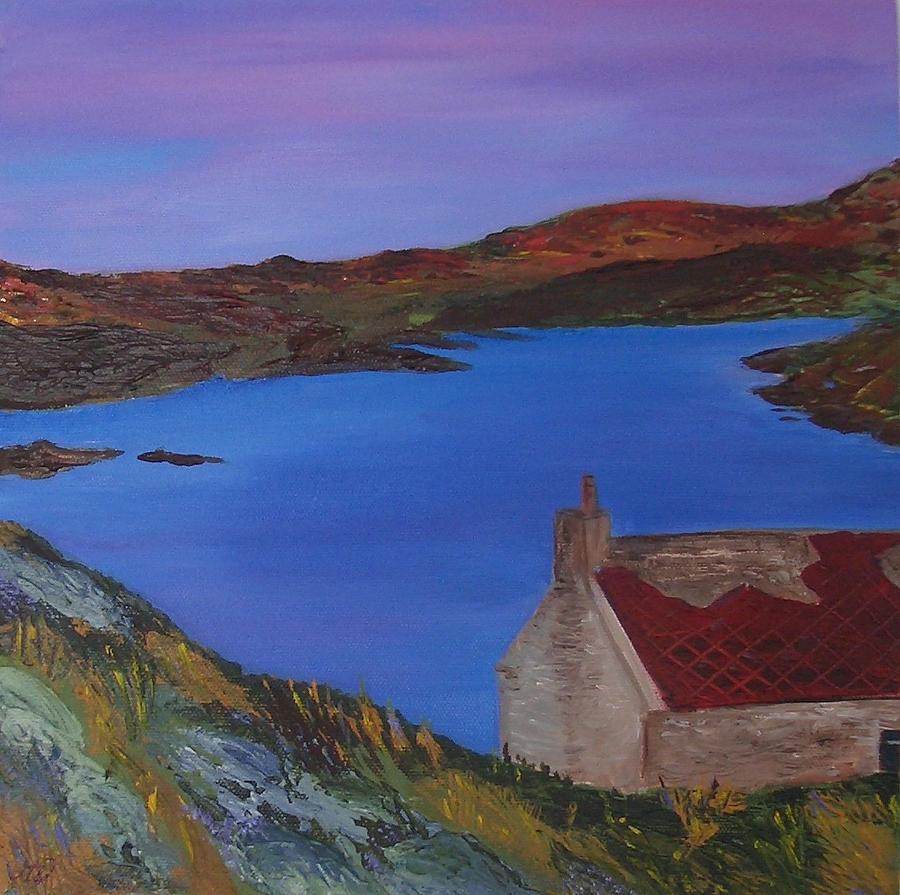 Landscape Painting - Abandoned Cottage Barra by Margaret Denholm