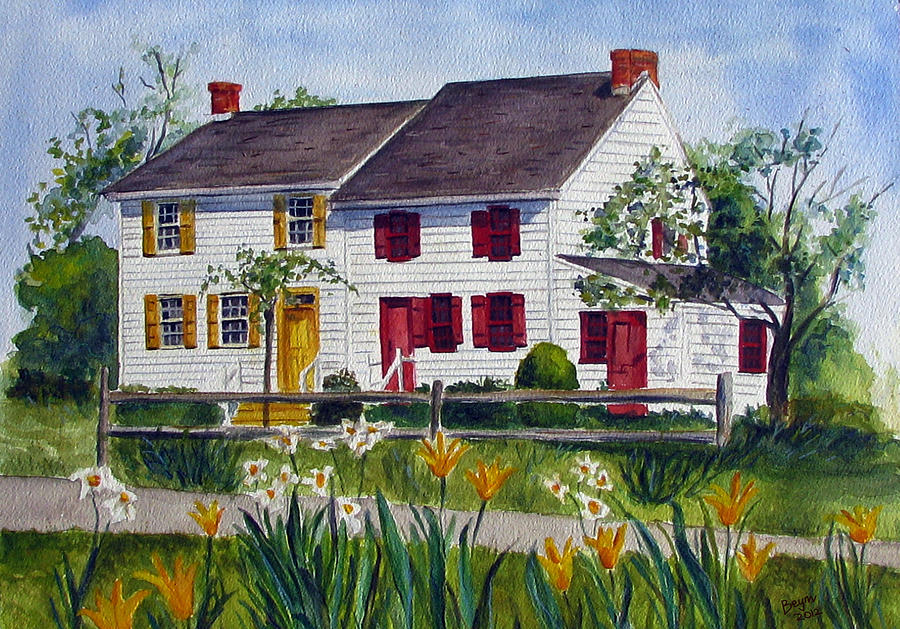 Flower Painting - Abbott House by Clara Sue Beym