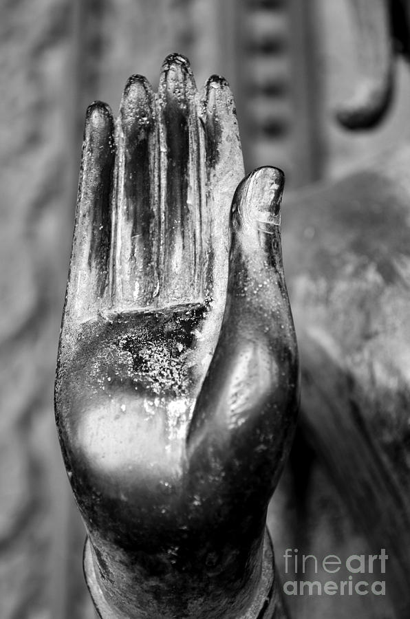 Abhaya Mudra I in Black and White Photograph by Dean Harte