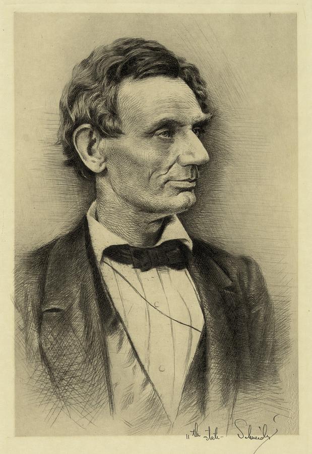 Abraham Lincoln Portrait Etching Made Photograph by Everett