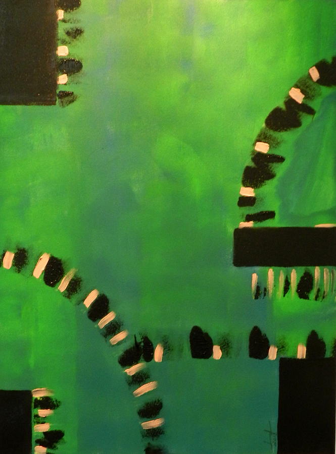 Green Painting - Abstract 37 by Sandra Conceicao