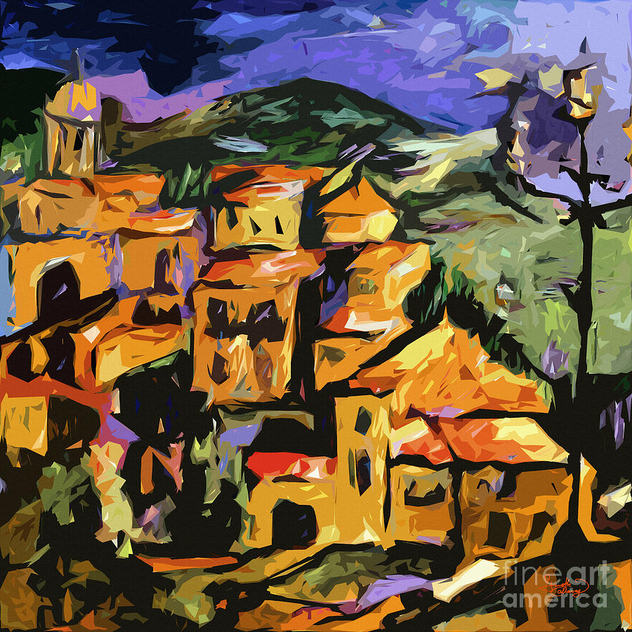 Abstract Amalfi at Night  Painting by Ginette Callaway