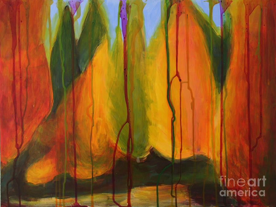 abstract fall tree paintings