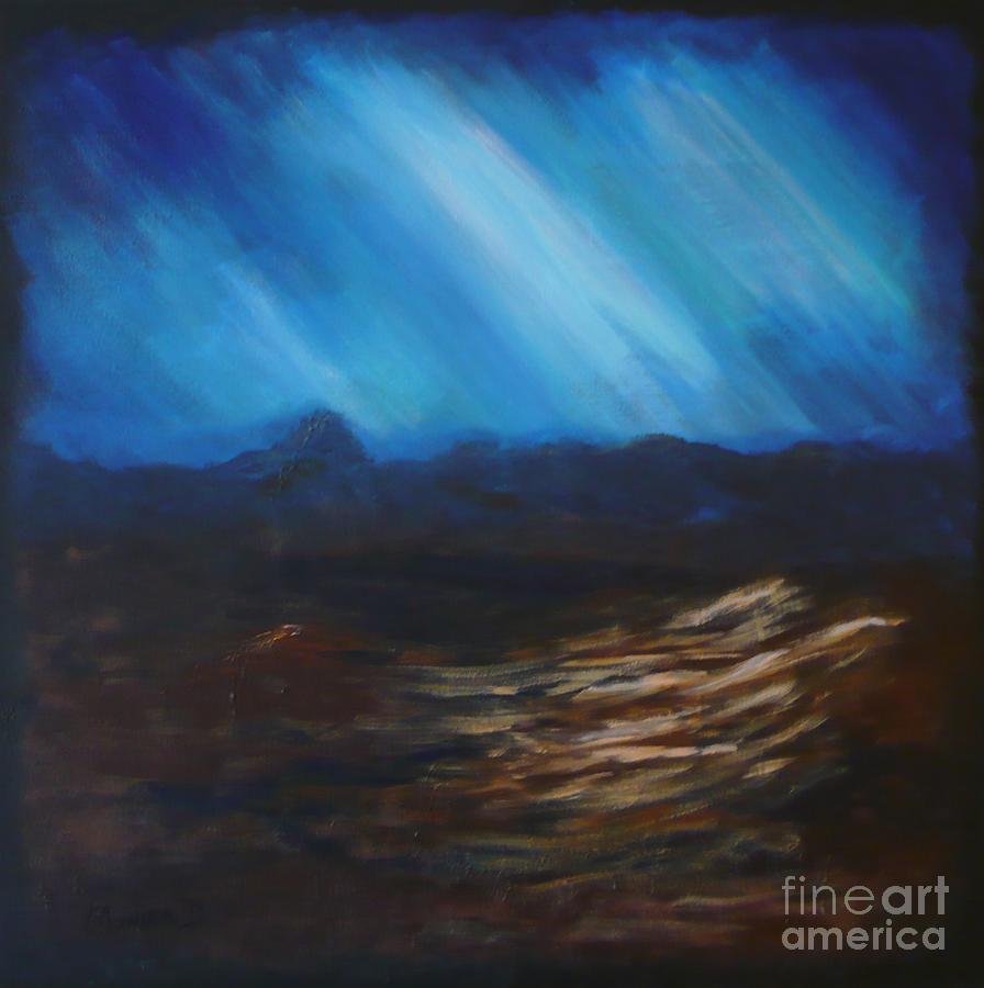 Abstract-Blue Painting by Monika Shepherdson