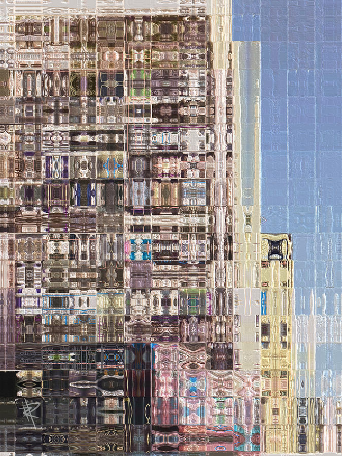 Architecture Mixed Media - Abstract City Too by Russell Pierce
