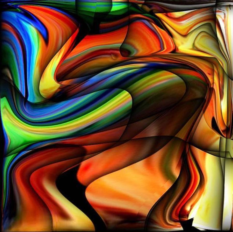  Abstract  Colorful  Unique Swirl Digital Art  by Teo Alfonso