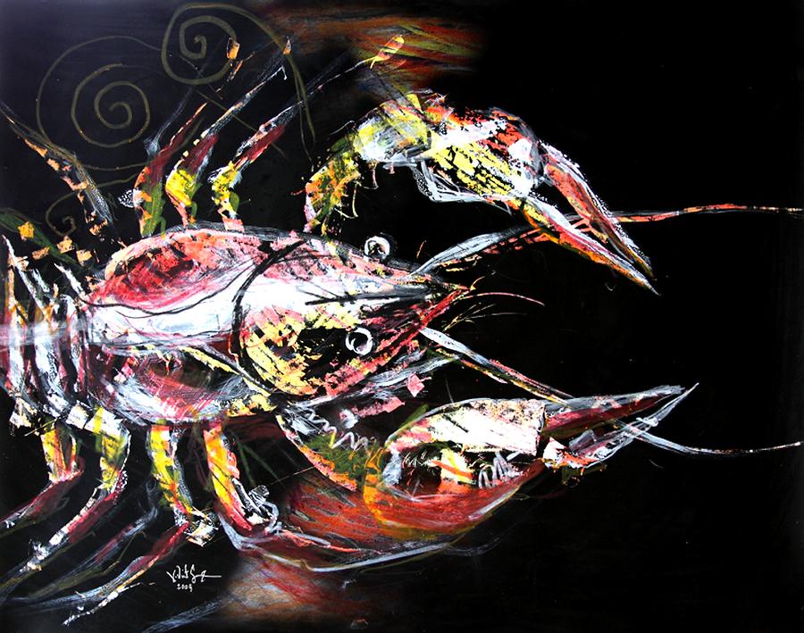 Abstract Crawfish Painting by J Vincent Scarpace