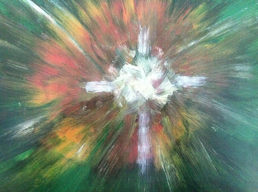 Abstract Cross Painting by Diane Burroughs