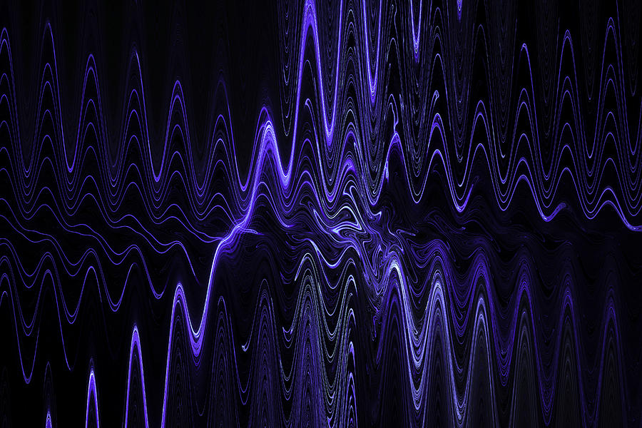 Abstract Digital Blue Waves Fractal Image Black Computer Art Photograph by Keith Webber Jr