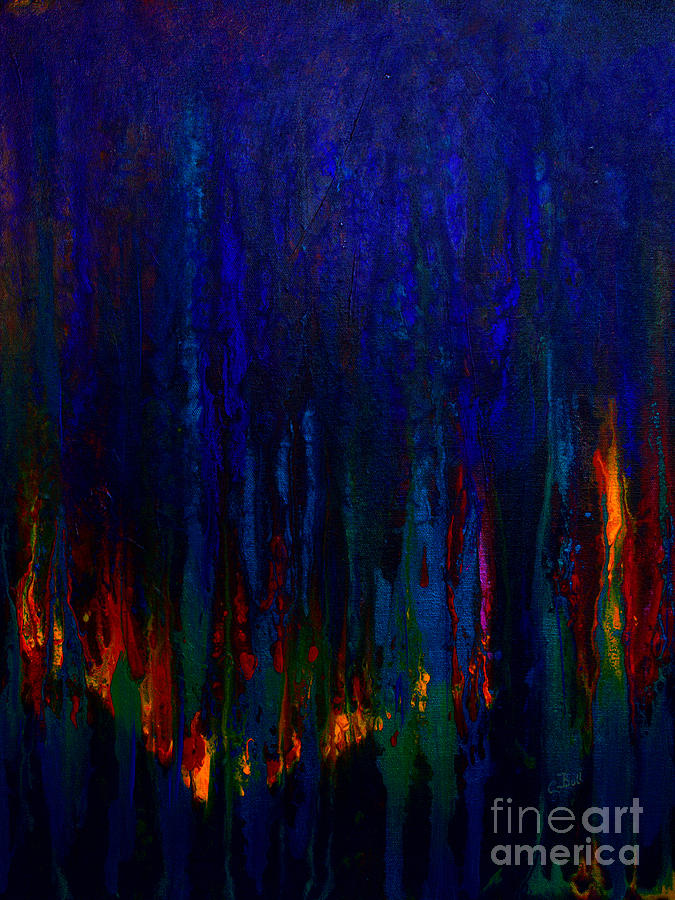 Abstract Painting - Abstract Evergreens by Claire Bull
