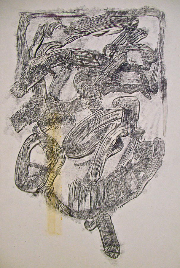 Black And White Drawing - Abstract Expressionist Experimental Sketch 10  by Cliff Spohn
