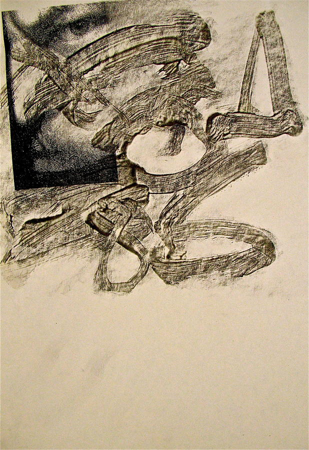 Black And White Drawing - Abstract Expressionist Experimental Sketch 8  by Cliff Spohn