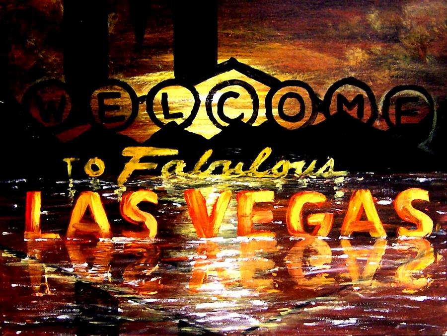 Abstract Fabulous Las Vegas Scenic Poker Art Casino Decor by Teo Alfonso