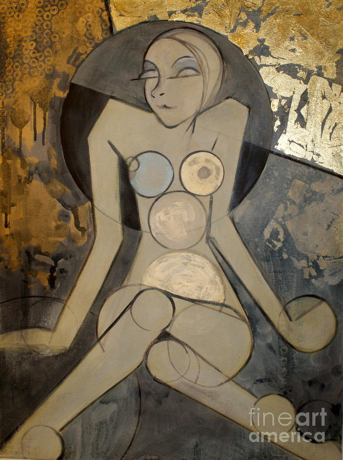 Nude Painting - Abstract female nude 2 by Joanne Claxton