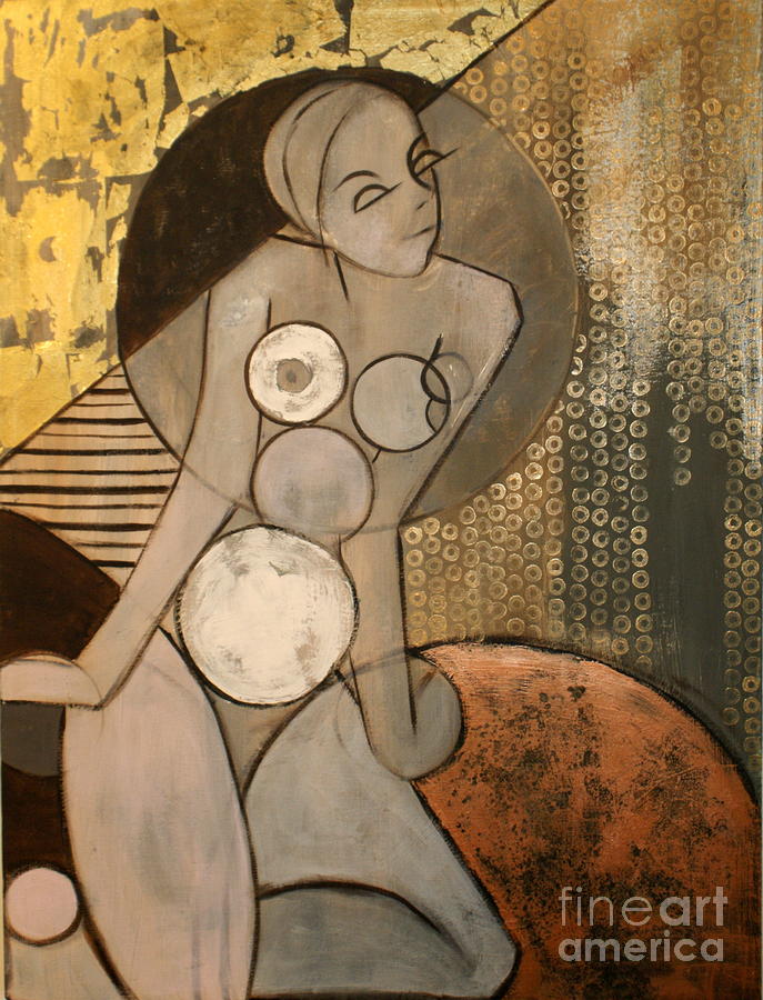 Nude Painting - Abstract female nude by Joanne Claxton