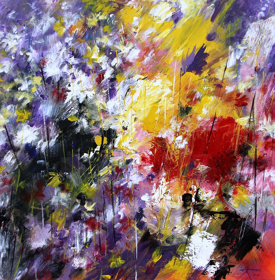 Flower Painting - Abstract flowers #4 by Mario Zampedroni