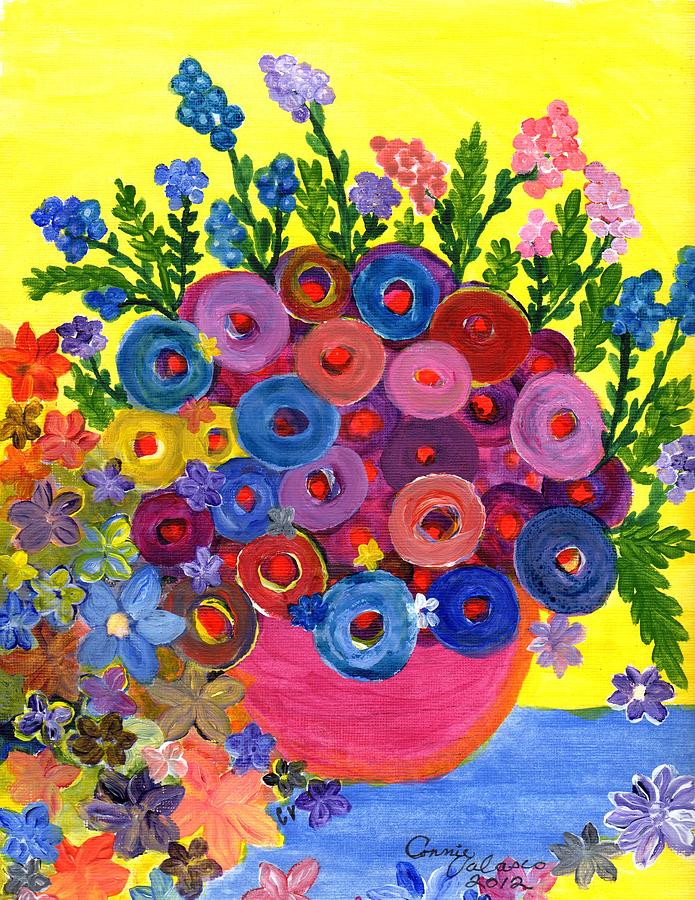 Abstract Flowers Painting by Connie Valasco