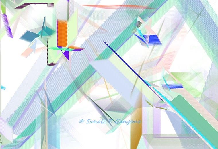 Abstract Flying Objects Digital Art by Sonali Gangane