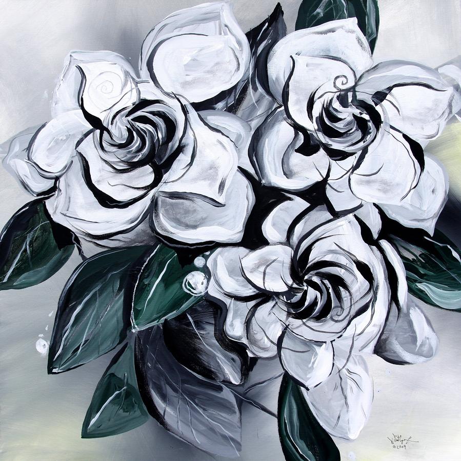 Abstract Gardenias Painting by J Vincent Scarpace