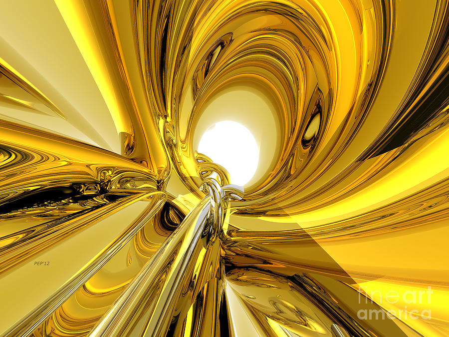 Abstract Gold Rings Digital Art by Phil Perkins