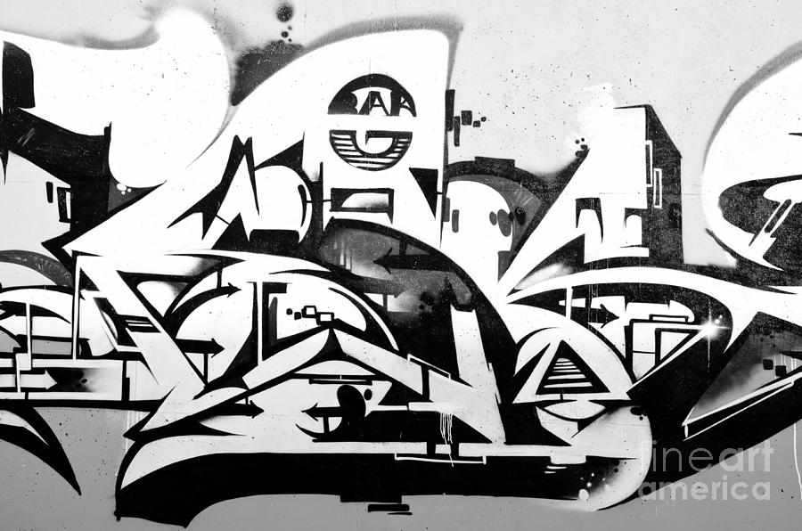 Abstract Graffiti In Black And White Painting By Yurix