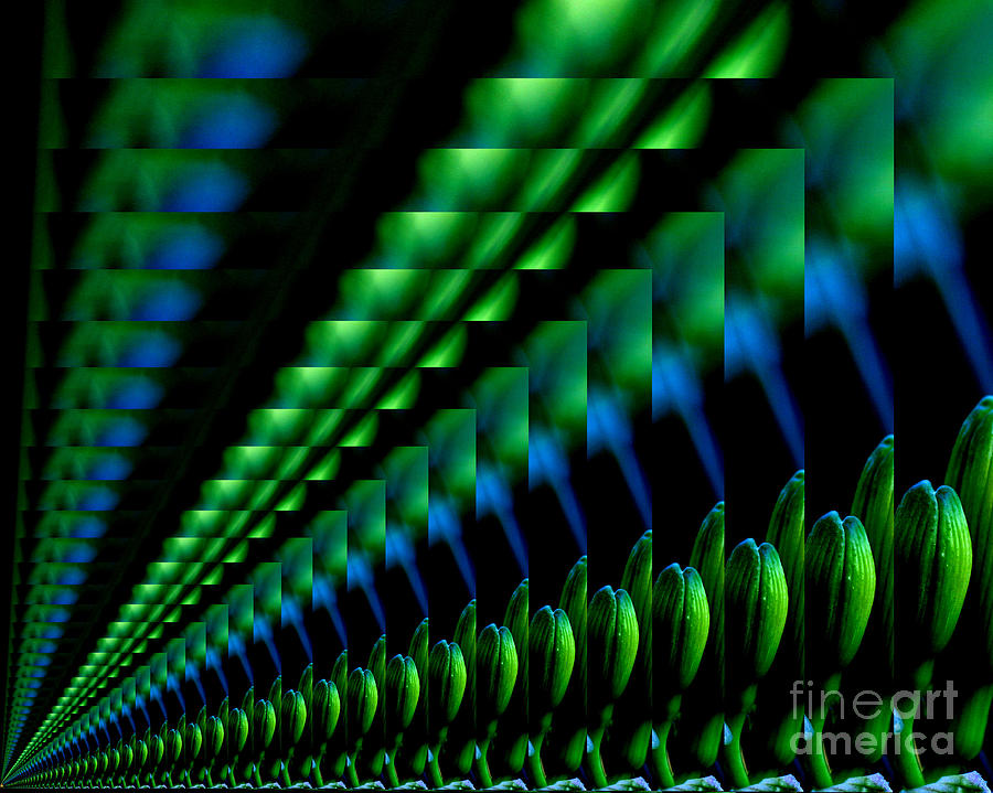 Abstract Green Blue Black Digital Art by Smilin Eyes Treasures