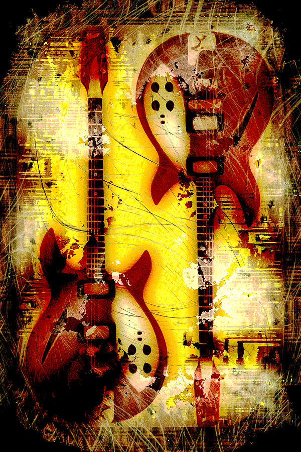 Abstract Grunge Guitars Photograph by David G Paul