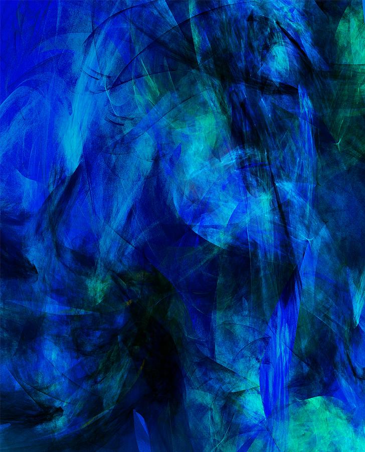 Abstract in Blue Digital Art by David Lane