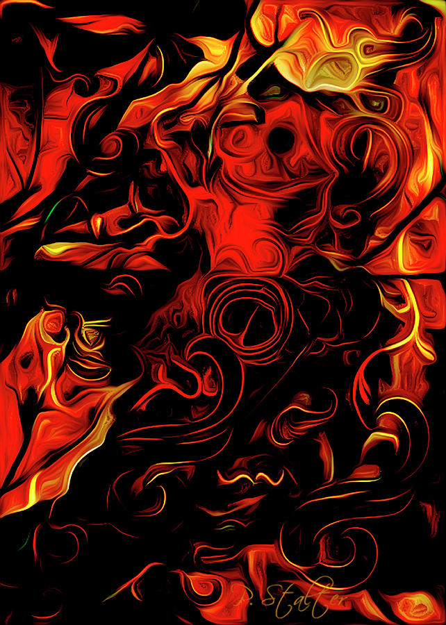 Abstract in Red Digital Art by Patricia Stalter - Pixels