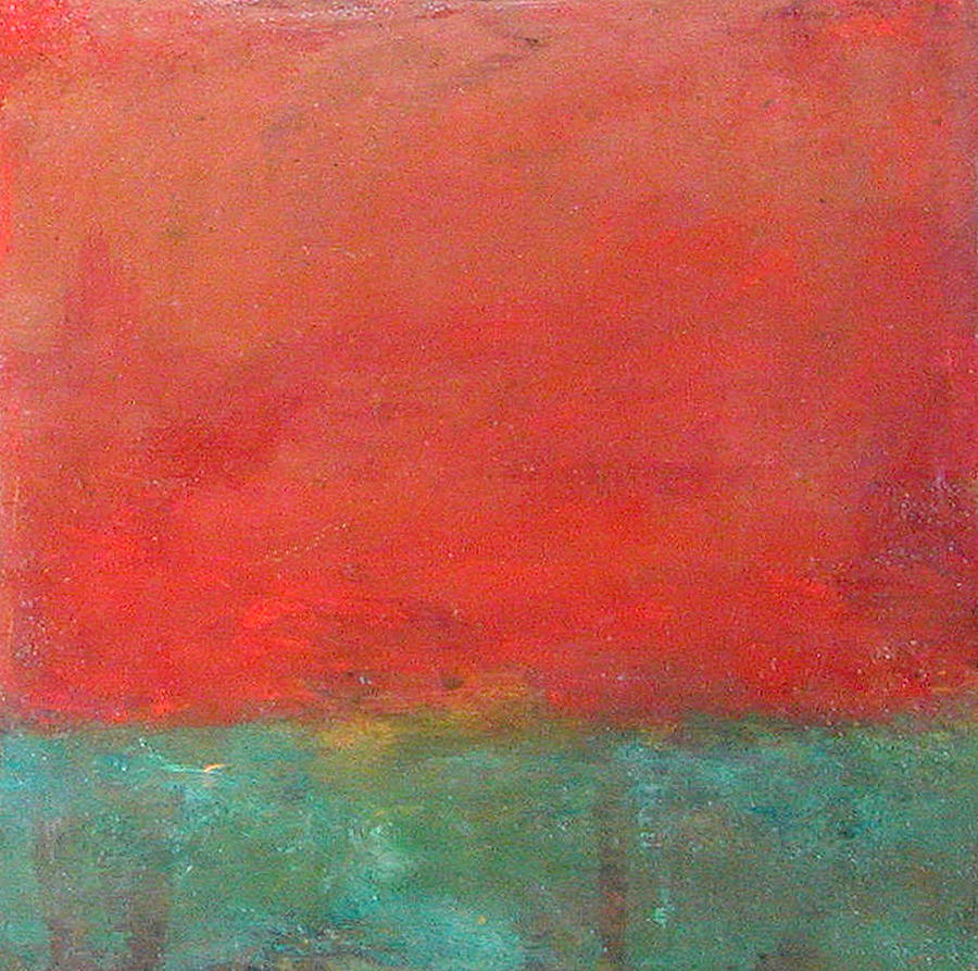 Abstract Landscape - Red Sky  by Kathleen Grace