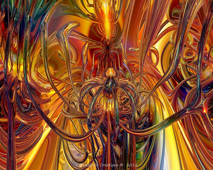 Abstract Digital Art - Abstract Medusa Fx   by G Adam Orosco