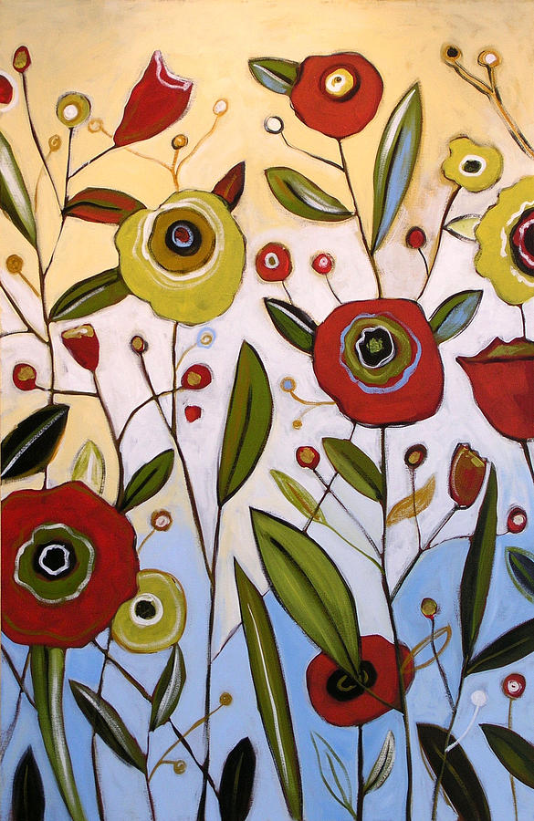 Abstract Modern Floral Art FULL OF JOY by Amy Giacomelli Painting by Amy Giacomelli