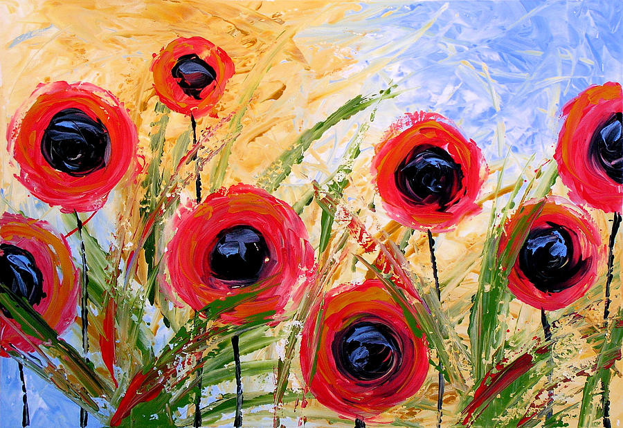 Abstract Modern Floral Art POPPY GARDEN by Amy Giacomelli Painting by Amy Giacomelli